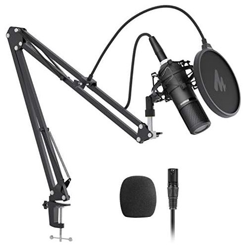  [아마존베스트]XLR Condenser Microphone Set Maono AU-PM320S Professional Cardioid Vocal Studio Recording Microphone for Streaming Voice-Over Projects Home Studio