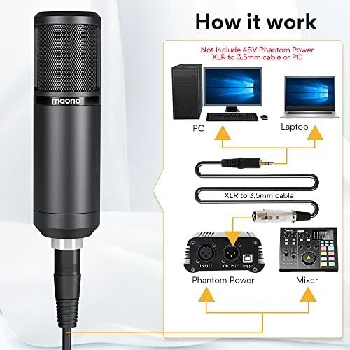  [아마존베스트]XLR Condenser Microphone Set Maono AU-PM320S Professional Cardioid Vocal Studio Recording Microphone for Streaming Voice-Over Projects Home Studio