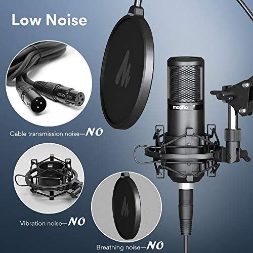  [아마존베스트]XLR Condenser Microphone Set Maono AU-PM320S Professional Cardioid Vocal Studio Recording Microphone for Streaming Voice-Over Projects Home Studio