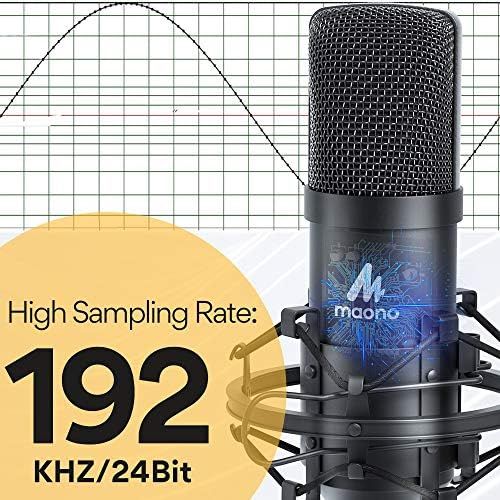  [아마존베스트]USB Microphone Kit 192 kHz/24 Bit MAONO AU-A04T PC Condenser Podcast Streaming Microphone Plug & Play Bundle for Computer, YouTube, Gaming Recording