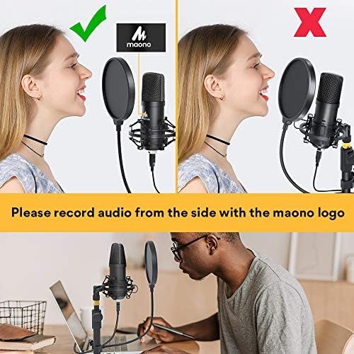  [아마존베스트]USB Microphone Kit 192 kHz/24 Bit MAONO AU-A04T PC Condenser Podcast Streaming Microphone Plug & Play Bundle for Computer, YouTube, Gaming Recording