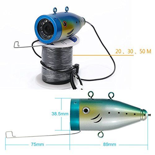  MAOTEWANG 20M Cable 7 Inch 1000tvl Underwater Fishing Video Camera Kit 12 PCS LED Infrared Lamp Lights Video Fish Finder for Ice,Lake and Boat Fishing