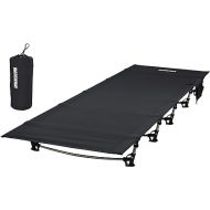 MARCHWAY Ultralight Folding Tent Camping Cot Bed, Portable Compact for Outdoor Travel, Base Camp, Hiking, Mountaineering, Lightweight Backpacking (Black)