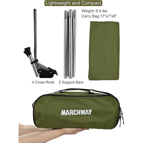  MARCHWAY Lightweight Folding Tent Camping Cot Bed with Lever Lock, Easy Setup Portable Compact for Outdoor Travel, Hunting, Hiking, Motorcycling, Support 330Lbs