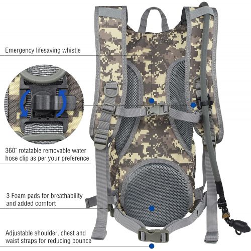  MARCHWAY Tactical Molle Hydration Pack Backpack with 3L TPU Water Bladder, Military Daypack for Cycling, Hiking, Running, Climbing, Hunting, Biking