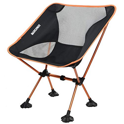  MARCHWAY Ultralight Folding Camping Chair with Anti-Sinking Wide Feet, Portable Compact for Outdoor Camp, Beach, Travel, Picnic, Hiking, Lightweight Backpacking