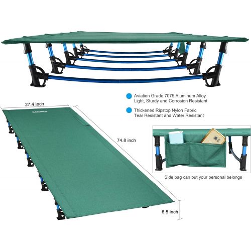  MARCHWAY Ultralight Folding Tent Camping Cot Bed, Portable Compact Outdoor Travel, Base Camp, Hiking, Mountaineering, Lightweight Backpacking