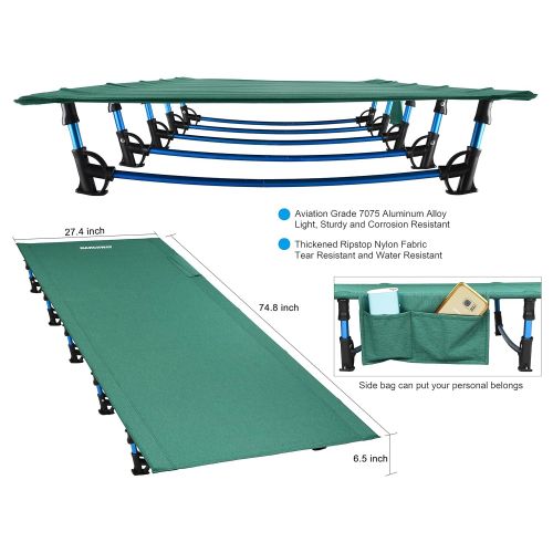  MARCHWAY Ultralight Folding Tent Camping Cot Bed, Portable Compact Outdoor Travel, Base Camp, Hiking, Mountaineering, Lightweight Backpacking