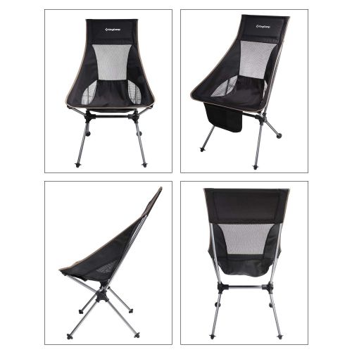  MARCHWAY KingCamp Ultralight Compact High Back Folding Chair with Headrest and Carry Bag, Only 3.2 lbs