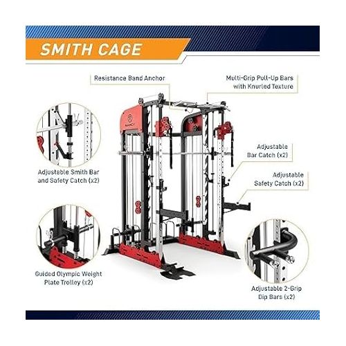  Marcy Pro Deluxe Smith Cage Home Gym System for Weight Training SM-7553