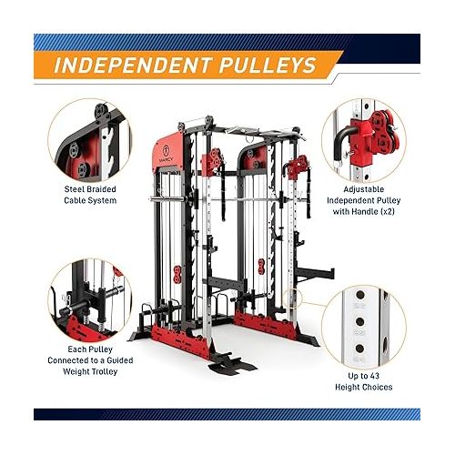  Marcy Pro Deluxe Smith Cage Home Gym System for Weight Training SM-7553