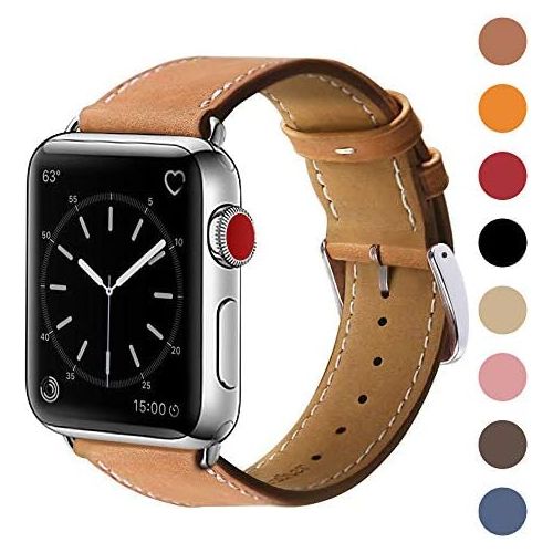  [아마존베스트]MARGE PLUS Compatible with Apple Watch Band 42mm 44mm, Genuine Leather Replacement Band Compatible with Apple Watch Series 4 (44mm) Series 3 Series 2 Series 1 (42mm) Sport and Edit