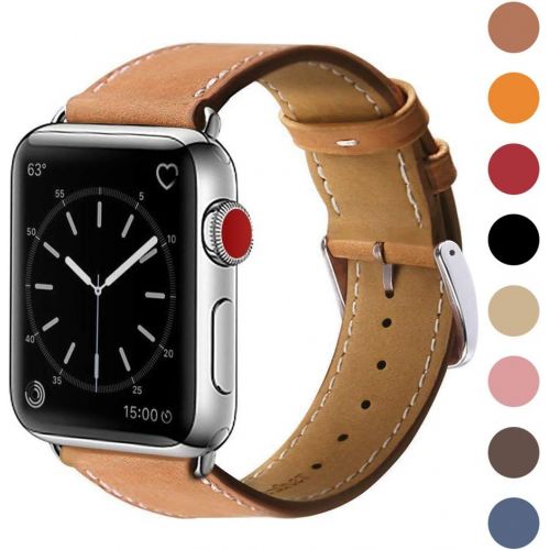  [아마존베스트]MARGE PLUS Compatible with Apple Watch Band 42mm 44mm, Genuine Leather Replacement Band Compatible with Apple Watch Series 4 (44mm) Series 3 Series 2 Series 1 (42mm) Sport and Edit