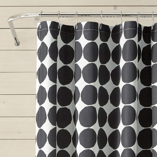  Marimekko Pienet Kivet, Shower Curtain, Black