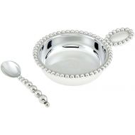 Mariposa Pearled Baby Porringer and Spoon