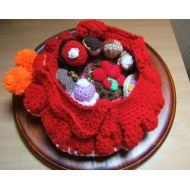 MARITCHOU basket of Red Riding Hood, 9 pastries wool