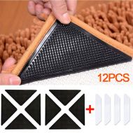 MARLLES Rug Grippers for Hardwood Floors - Anti Slip Rug Gripper Keeps Area Rug in Place, Reusable Double Sided Anti Curling Adhesive Carpet Tape for Tile Floors, Carpets, Kitchen Bathroom