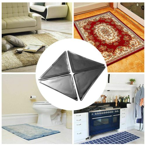  MARLLES Rug Grippers for Hardwood Floors - Anti Slip Rug Gripper Keeps Area Rug in Place, Reusable Double Sided Anti Curling Adhesive Carpet Tape for Tile Floors, Carpets, Kitchen Bathroom