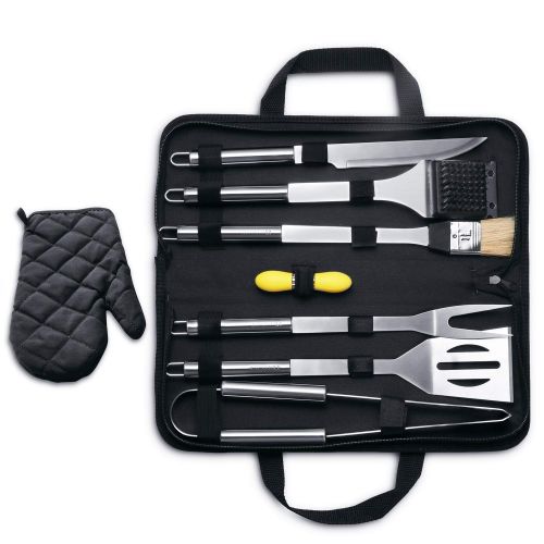  MARNUR BBQ Tools Barbecue Accessories Grilling Tools Set 7-Piece Spatula Fork Grill Brush Tongs with Portable Case for Camping Picnic and Home Kitchen