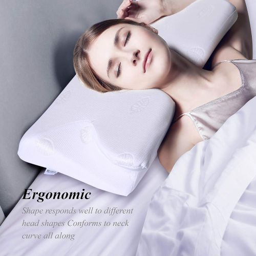  [아마존 핫딜] [아마존핫딜]MARNUR 23.5×14.5×5.5 in Cervical Pillow Contour Memory Foam Orthopedic Pillow for Neck Pain Sleeping for Side Sleeper Back Sleeper Stomach Sleeper+White Pillowcase(1 PCS)