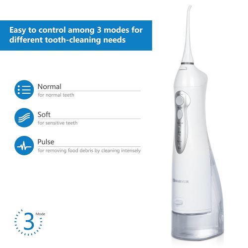  MARNUR [Upgrade Version]Water Flosser Cordless Dental Oral Irrigator for Teeth Cleaning with 3 Jet...