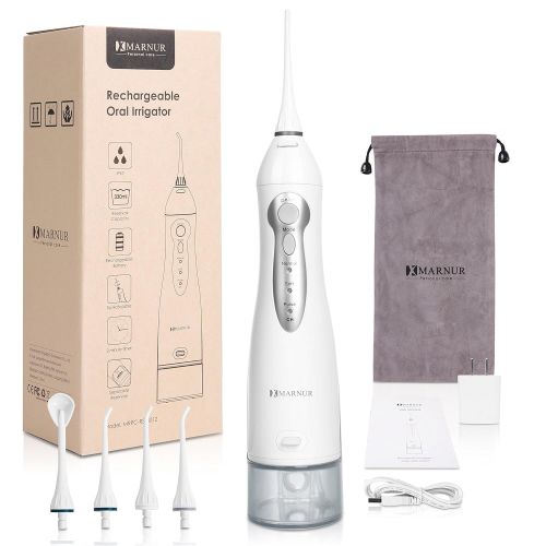  MARNUR [Upgrade Version]Water Flosser Cordless Dental Oral Irrigator for Teeth Cleaning with 3 Jet...