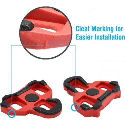  MARQUE Look KEO Bike Cleats ? Designed to Also Fit Garmin Vector Pedals ? 6 Degree Float Replacement Clipless Cleat for Garmin Vector Power Meter Bicycle Pedals ? Made with Durable