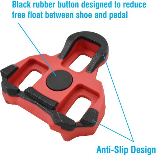  MARQUE Look KEO Bike Cleats ? Designed to Also Fit Garmin Vector Pedals ? 6 Degree Float Replacement Clipless Cleat for Garmin Vector Power Meter Bicycle Pedals ? Made with Durable