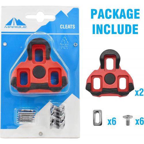  MARQUE Look KEO Bike Cleats ? Designed to Also Fit Garmin Vector Pedals ? 6 Degree Float Replacement Clipless Cleat for Garmin Vector Power Meter Bicycle Pedals ? Made with Durable