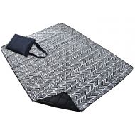 MARQUESS Large Outdoor Picnic Blanket, Sand Proof and Waterproof Beach Mat, Easy to Clean, Ideal for picnics, Beaches, Outing and Easy Carry Compact Tote Bag