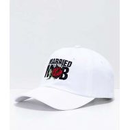 MARRIED TO THE MOB Married To The Mob Rose Logo White Strapback Hat