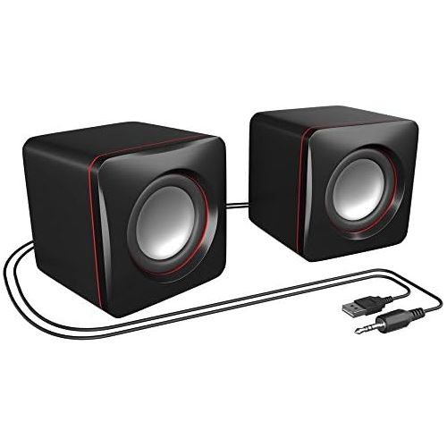  [아마존베스트]Mars Gaming MAS0 Gaming Speaker (8 W Power, Compact Size, Optimised Bass Performance, 2.0 Channel System, 3D Sound, USB, 3.5 mm Jack, PC/Mac/Smartphone/Tablet), Black and Red