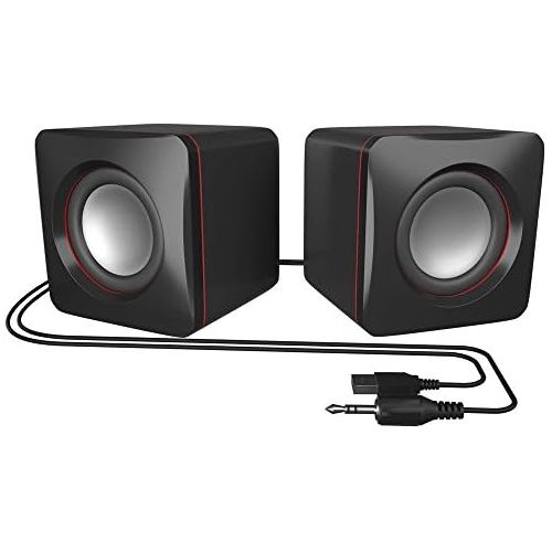  [아마존베스트]Mars Gaming MAS0 Gaming Speaker (8 W Power, Compact Size, Optimised Bass Performance, 2.0 Channel System, 3D Sound, USB, 3.5 mm Jack, PC/Mac/Smartphone/Tablet), Black and Red