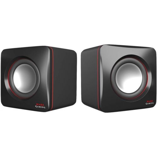  [아마존베스트]Mars Gaming MAS0 Gaming Speaker (8 W Power, Compact Size, Optimised Bass Performance, 2.0 Channel System, 3D Sound, USB, 3.5 mm Jack, PC/Mac/Smartphone/Tablet), Black and Red