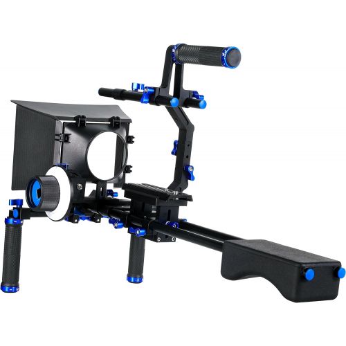  MARSRE DSLR Shoulder Rig Film Movie Video Making System Kit with Follow Focus, Matte Box, Pro C-Shape Cage Mounting Bracket and Top Handle for Canon Nikon Sony and Other DSLR Camer