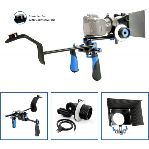  MARSRE DSLR Shoulder Rig Film Making Kit with Follow Focus and Matte Box for All DSLR Video Cameras and DV Camcorders