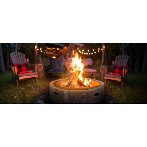  [아마존 핫딜]  [아마존핫딜]MARTHA STEWART MTS-FP35-FB 35 Diameter Cast Stone Base, Wood Burning Fire Pit, Faux Bois