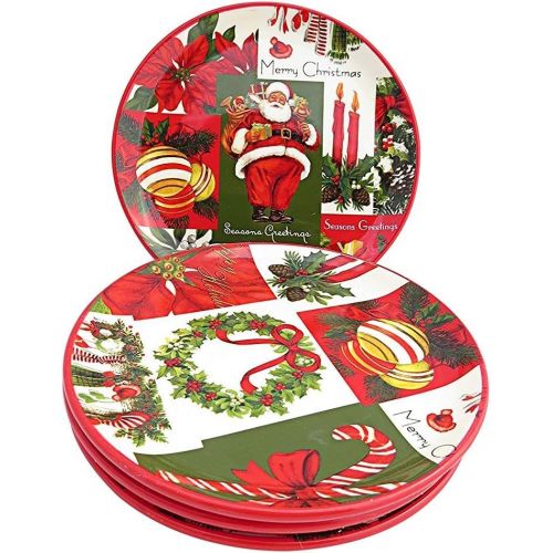  Martha Stewart Collection Set of 4 Holiday Vintage Paper Appetizer Plates