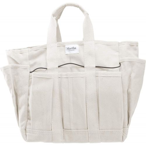  [아마존베스트]Martha Stewart MTS-CNVBG, 6 11-Inch Heavy-Duty Canvas Garden Bag with Interior and Exterior Pockets, with 6-Inch Pockets Inch Pockets