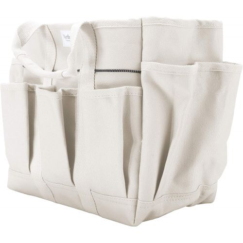  [아마존베스트]Martha Stewart MTS-CNVBG, 6 11-Inch Heavy-Duty Canvas Garden Bag with Interior and Exterior Pockets, with 6-Inch Pockets Inch Pockets