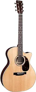 Martin Guitar GPC-16E Rosewood with Gig Bag, Acoustic-Electric Guitar, East Indian Rosewood and Sitka Spruce Construction, Gloss-Top Finish, GP-14 Fret, and Low Oval Neck Shape