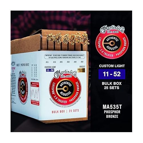  MARTIN Acoustic Guitar Strings (41BULKBOXMA535T)