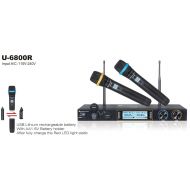 MARTIN RANGER Martin Ranger U-6800R Metal Dual Channels UHF 900MHz Wireless Microphone System with Plug-in USB Rechargeable Lithium Battery