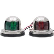 MASO Navigation LED Light, Green&Red Boat Sailing Signal Lighting Stainless Steel Marine Yacht Bow pack of 2