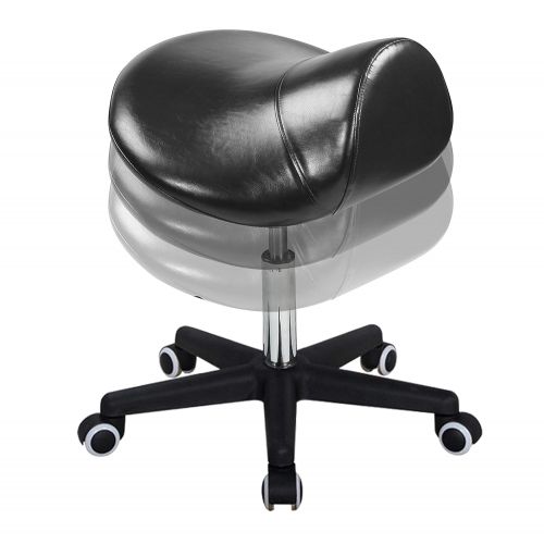  Master Massage Ergonomic Swivel Saddle Rolling Hydraulic Comfortable Adjustable Stool in Black for clinic spas beauty salons debtists classrooms home office