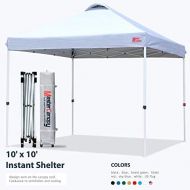 [아마존 핫딜] [아마존핫딜]MasterCanopy Compact Canopy 10x10 Ez Pop up Canopy Portable Shade Instant Folding Better Air Circulation Canopy with Wheeled Bag (1-White)