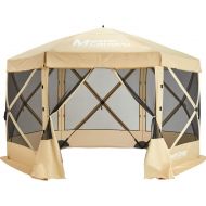 MASTERCANOPY 12x12 Portable Screen House Room Pop up Gazebo Outdoor Camping Tent with Carry Bag(12x12, Beige)