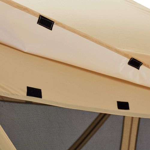  MASTERCANOPY Escape Shelter, 6-Sided Canopy Portable Pop up Canopy Durable Screen Tent Bug and Rain Protection (6-8 Person),Beige