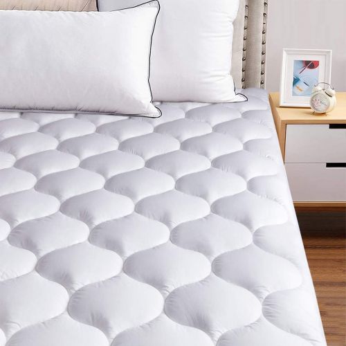  MASVIS Queen Mattress Pad Cover 8-21”Deep Pocket - Overfilled Mattress Topper Cotton Top Pillow Top with Snow Down Alternative Cooling