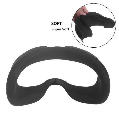  MASiKEN Face Mask for Oculus Quest, Professional Silicone Face Cover, Face Pad Sweatproof Lightproof Washable (Black)